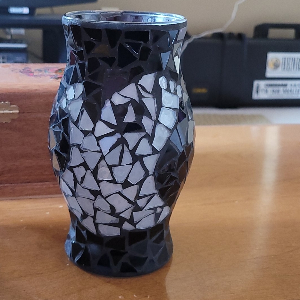 Mosaic Ghost Halloween Candle Sleeve